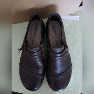 Clarks Collection Cheyn Madi Loafer Women's Size 6.5 Brown Leather Slip-On